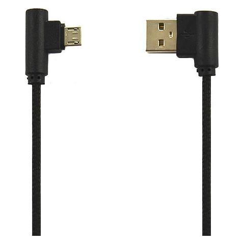 Vega Economy Usb-Kabel Micro Nylon Schwarz 2a Abgewinkelt 1m (1 m) (37441378)