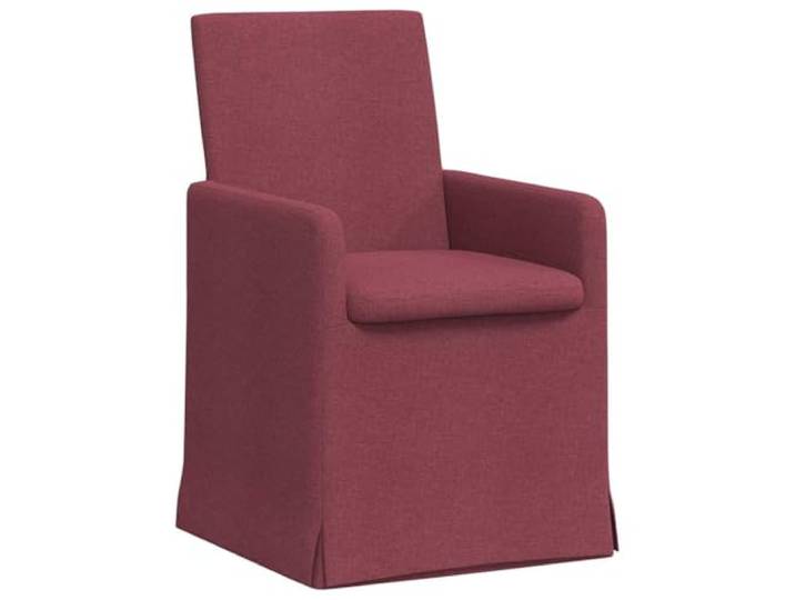 KUTYWEXFM Esszimmerstuhl 2er Set Weinrot Polsterstuhl mit Armlehne Rollen Bequemer Polstersessel für Esszimmer und Arbeitszimmer, ergonomische Rückenlehne, stabiles Metallgestell bis 110 kg.