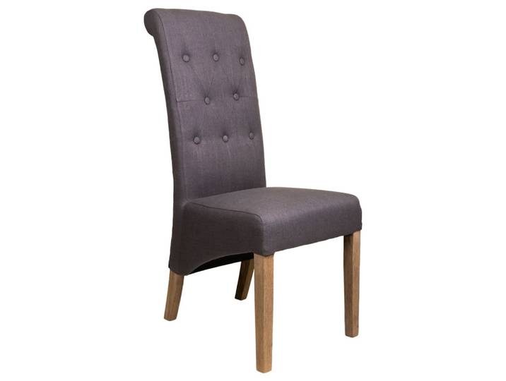 Chaise en bois tapissée gris 44x58x48/107h