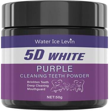 Youfap Market Purple Teeth Whitening Powder For Deep Clean Stain Removal & Travel Use 50g