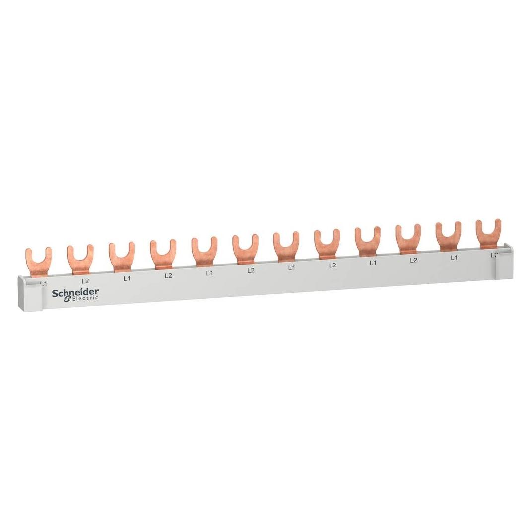 Schneider Electric Phasenschiene Gabel, 2P, 12 TE, 63A, R9XFH212 (R9XFH212)