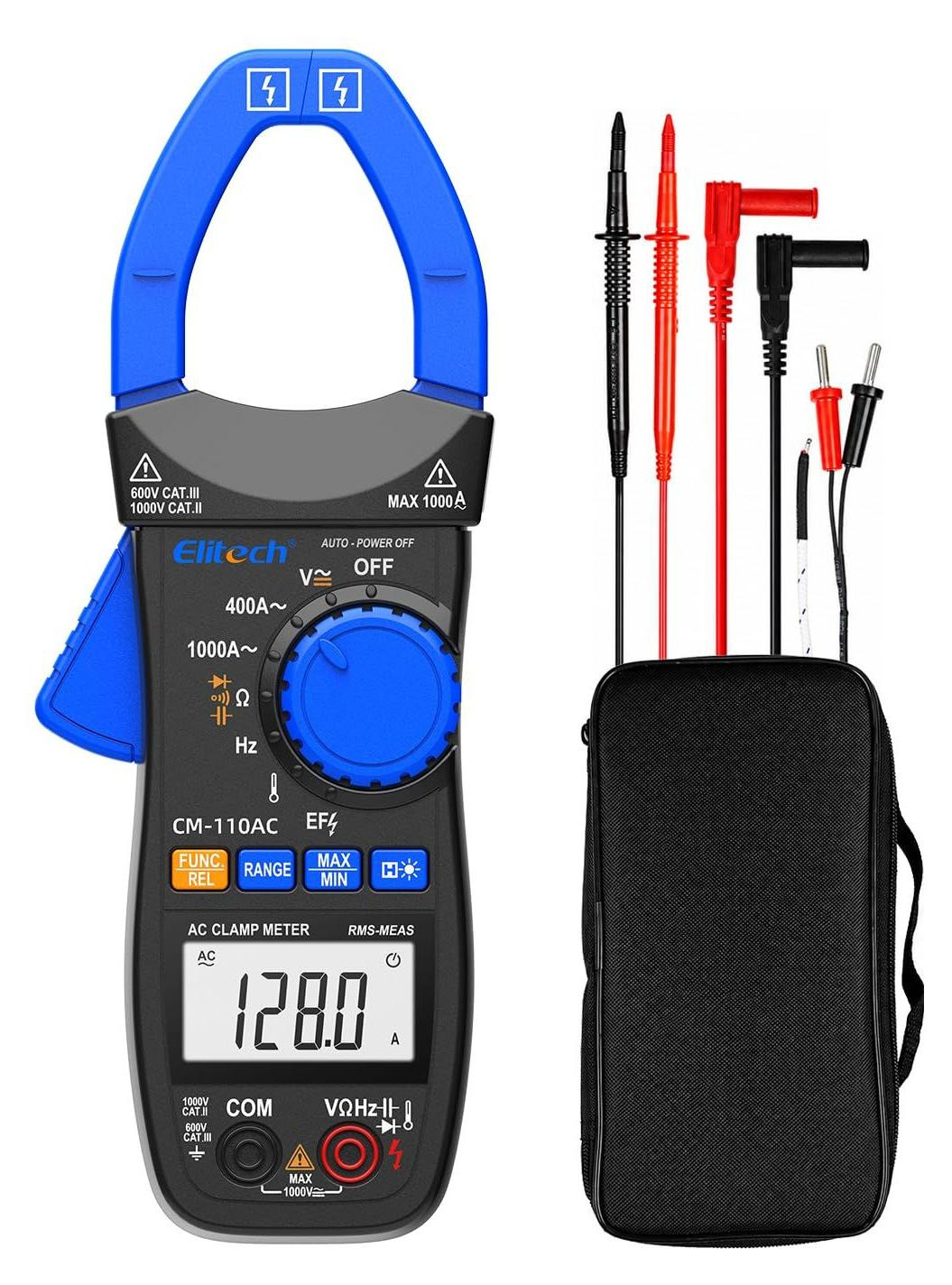 Lustrens Digitale ampèremeter 1000 A AC True RMS 4000 Counts multifunctionele multimeter
