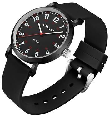 Everyday Crate SANDA Womens Quartz Watch Minimalist Casual Water Resistant Watch With Soft Silicone Strap black