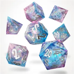 Glass Staff Pink Ice Liquid Core RPG Dice Set