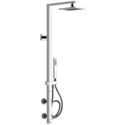 Gessi Rettangolo Duschsäule mit Aufputz-Thermostat, Höhe 1779 mm, automatische Umstellung, Kopfbrause 216x140 mm und Handbrause, 23407149, Farbe: Finox Optik