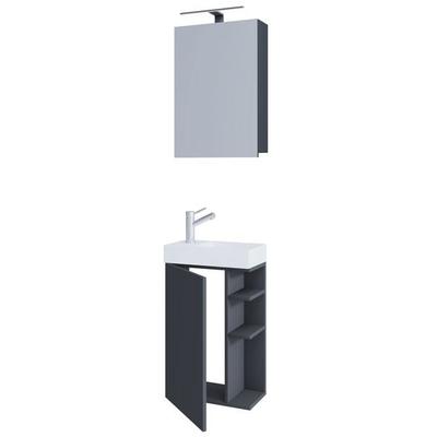 2-tlg Gäste WC Bad Waschtisch Lumia Spiegelschrank