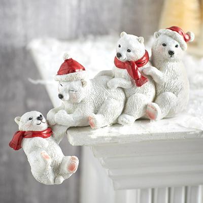 HomeDecorAndMore LLC Elegant Bear Family Christmas Resin Table Decor Durable Holiday Decorations For Home & Party Elegant Bear Family Christmas Resin Table Decor Durable Holiday Decorations For Home & Party