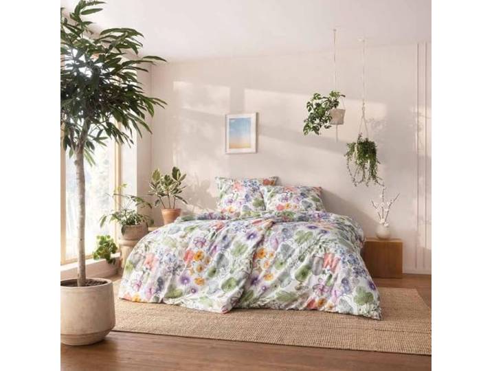 ESTELLA Bio Mako Satin Bettwäsche 135x200 Jana Blütenmeer Sommer 3421-985