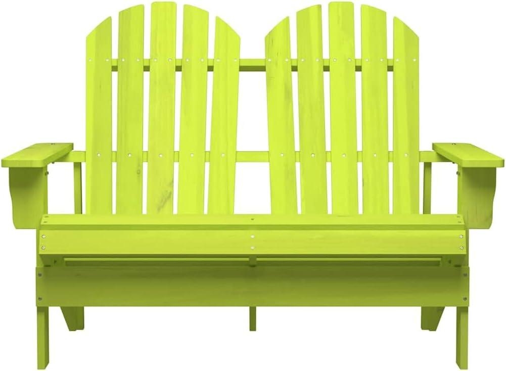 Adirondack Stuhl, 2-Sitzer, massives Tannenholz, Grün | Robuster Rahmen, wetterfest, ergonomischer Komfort, max. Belastung 110 kg pro Sitz
