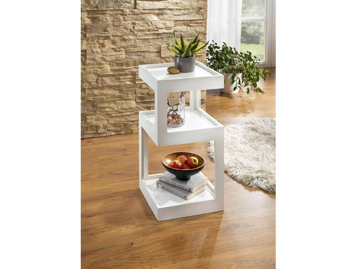 Moderner Beistelltisch, Weiss, Beistelltisch B37xH75xT37 cm