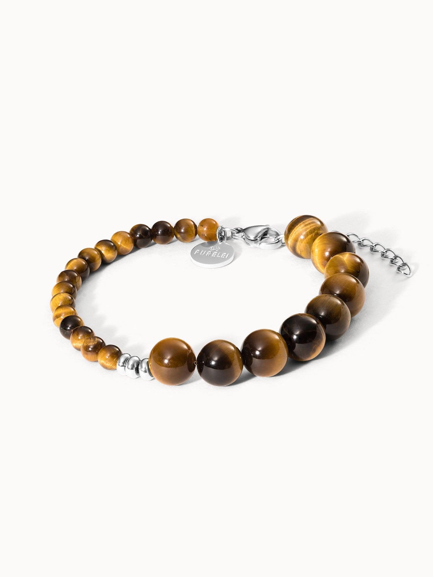 PURELEI Tiger's Eye Armband, verstellbare Länge