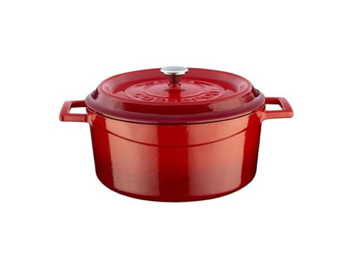 Lava Cookware 24 Gusseisen Kochgeschirr mit Deckel , rot , Durchmesser 24 cm LV Y TC 24 K2 RED