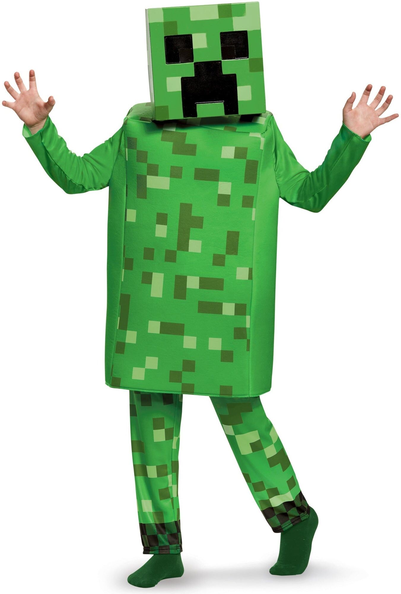 Minecraft Creeper Deluxe Costume, Large 10–12 by Disguise, Official Minecraft Licensed Costume for Kids