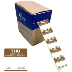 Avery Zweckform Tagesetiketten »Donnerstag« 25 x 25 mm 1000 Stück braun