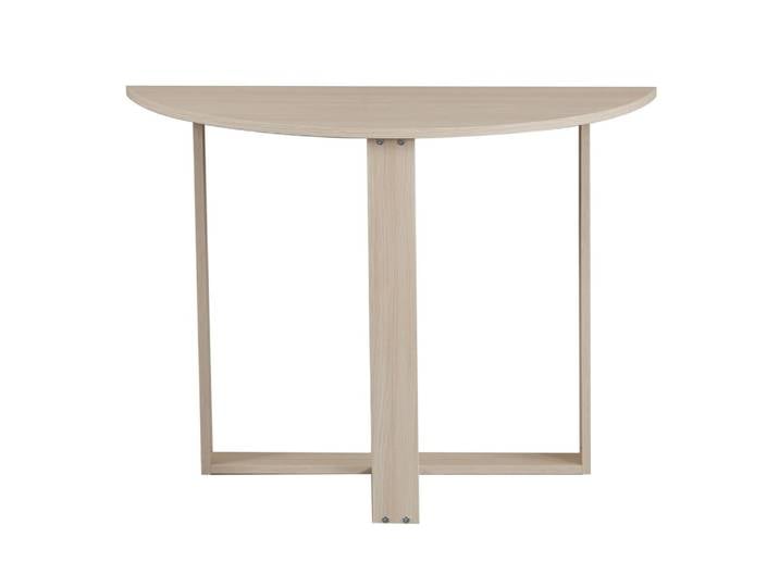 Table console 2-en-1 forme demi-lune beige