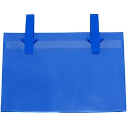 10 Gitterboxtaschen mit Befestigungslaschen Querformat | A5, Weich-PVC, blau