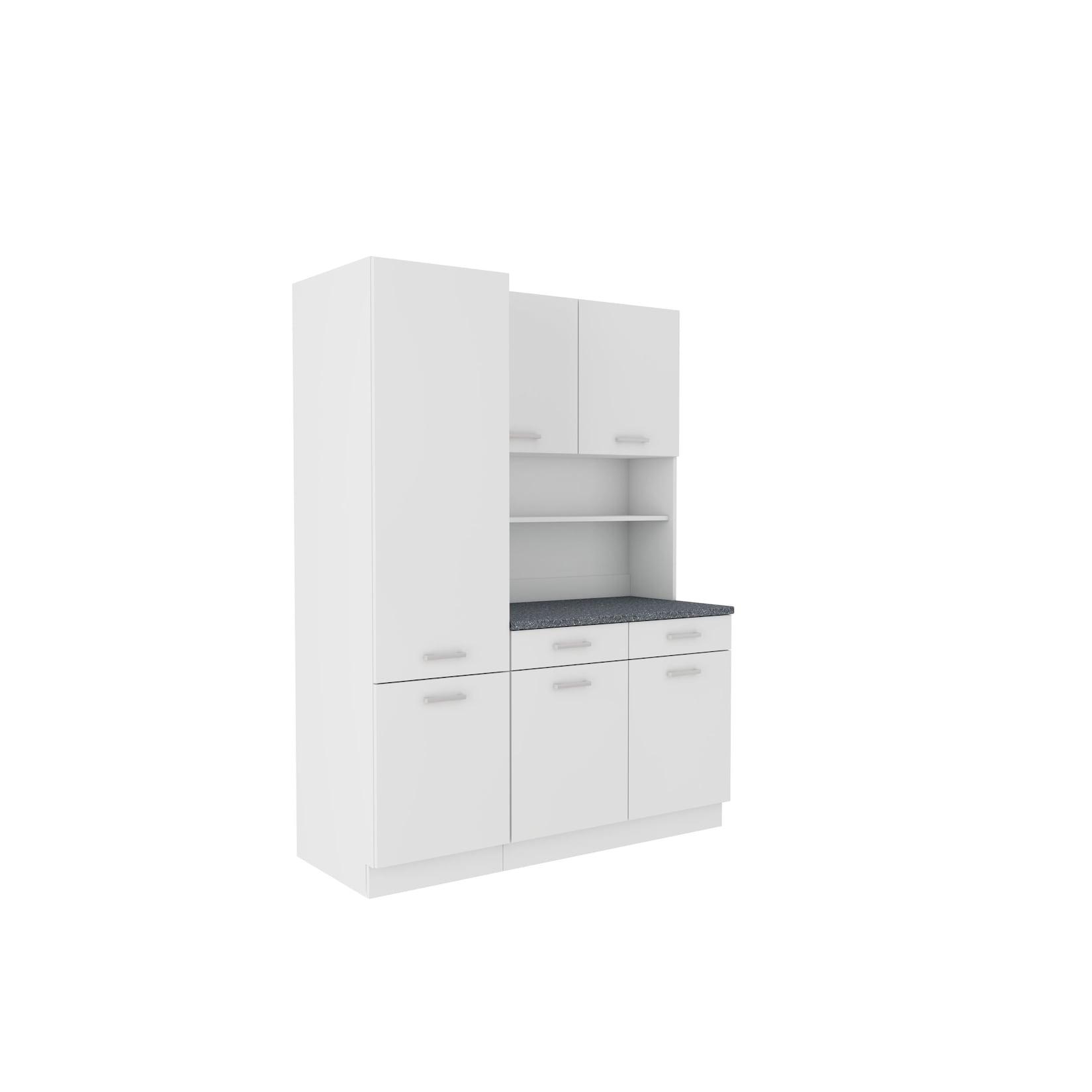 Buffet Küche Mario 150 cm Küchenzeile Küchenblock Einbauküche Weiss