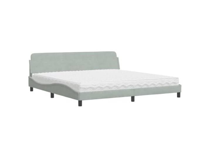 vidaXL Bett mit Matratze Dover Hellgrau 200x200 cm Samt
