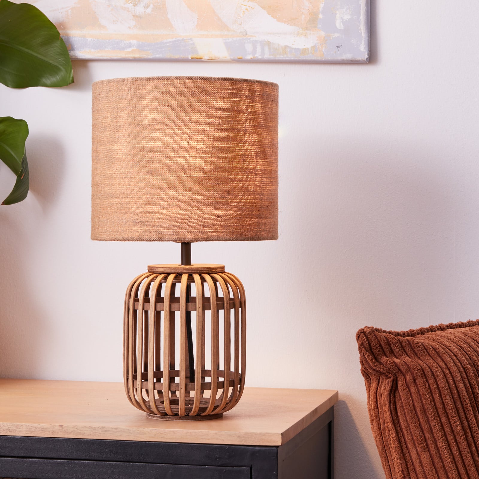 BRILLIANT Woodrow bureaulamp, naturel, 42 cm
