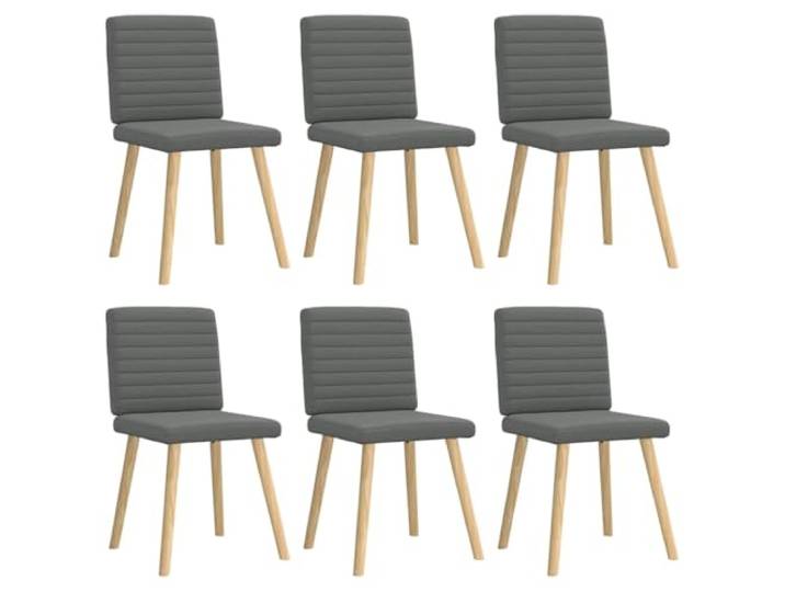 KGHFDVB 6 Esszimmerstühle Dunkelgrau Stoff mit Metall und Holz Gestell Polyesterbezug, Schaumstoffpolsterung, robustes Gestell, vielseitig einsetzbar