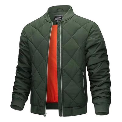 Herren Wintermantel Steppjacke Parka Tasche Polyester Tasche Urlaub Alltagskleidung Date Regulär Mode Lässig Bequem Thermowarm Herbst Winter Einfarbig Wein Schwarz Marineblau Grün Pufferjacke