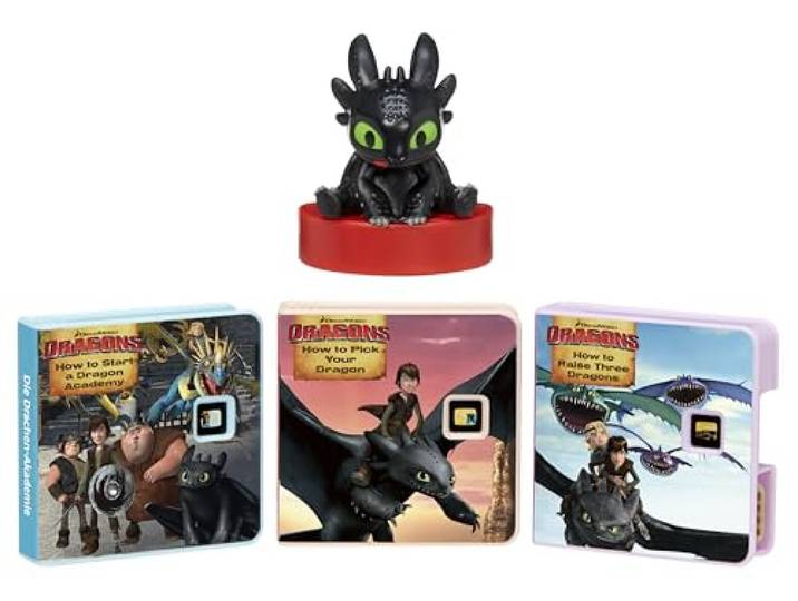 Little tikes Story Dream Machine Story Collection – DreamWorks How to Train Your Dragon Ohnezahn-Sammlung – 3 Storytime-Bücher und 1 Audio Play-Figur - für Kleinkinder und Kinder ab 3 Jahren