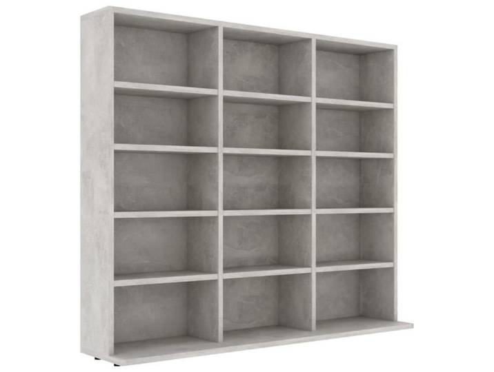 Meuble de Rangement - Armoire à CD - Gris béton 102x16x89 5 cm Aggloméré