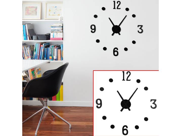 Wanduhr, DIY, schwarz