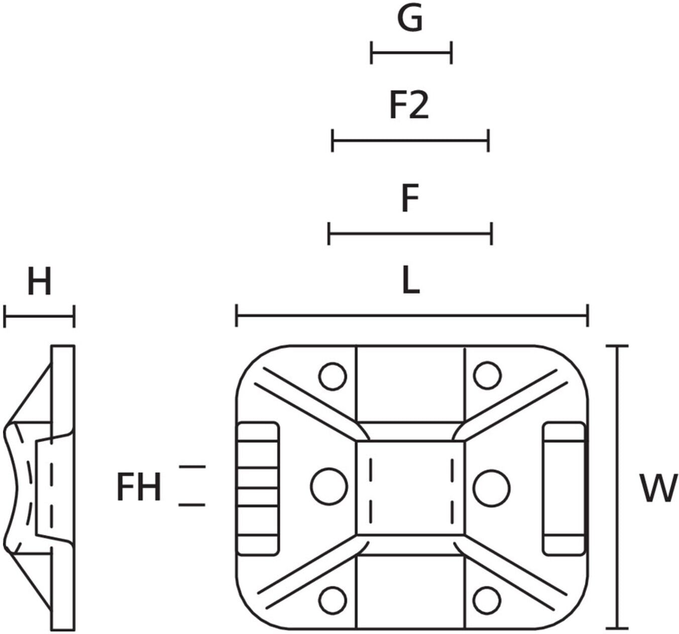 Hellermann Tyton Befestigungssockel TY8G1-N66-NA-C1 (151-21819)