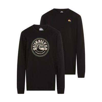 Longsleeve QUIKSILVER "POST IT MININOON LS PACK YTH", Jungen, Gr. 14 (158/164), schwarz (schwarz, blac), Obermaterial: 100% Baumwolle, Shirts, 2er-Pack, Langarm-Design, sportlicher Stil, aus Baumwolle