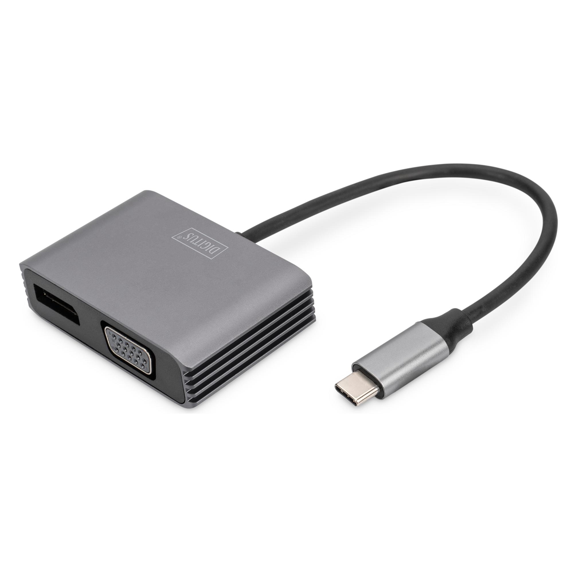 Digitus USB Type-C 4K 2in1 DisplayPort + VGA Grafik-Adapter (DisplayPort, VGA) (DA-70827)