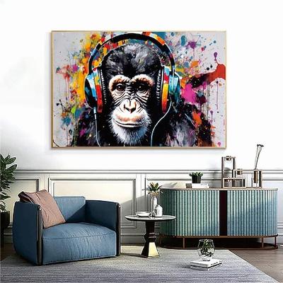 Affe Ölgemälde handgemalt strukturierte Pop-Art-Malerei Leinwand Kunst Affe Tier Kunst handgemachte Malerei moderne Tier Malerei für Wohnzimmer Wand-Dekor