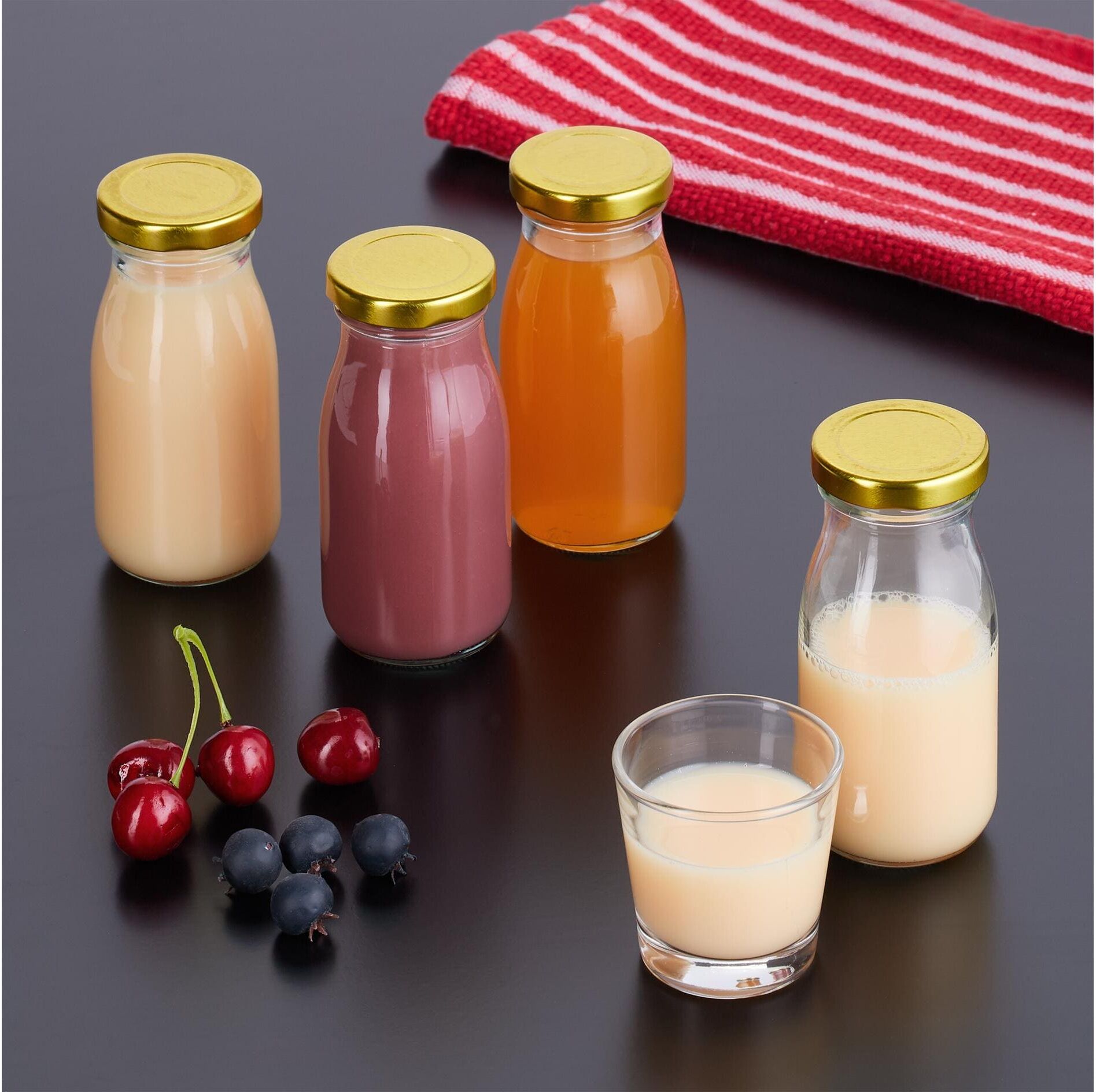 Aufbewahrungsschüssel RELAXDAYS "150 ml 24 Stück", transparent, Glas, Lebensmittelaufbewahrungsbehälter, Aufbewahrungsschüssel transparent Einheitsgröße