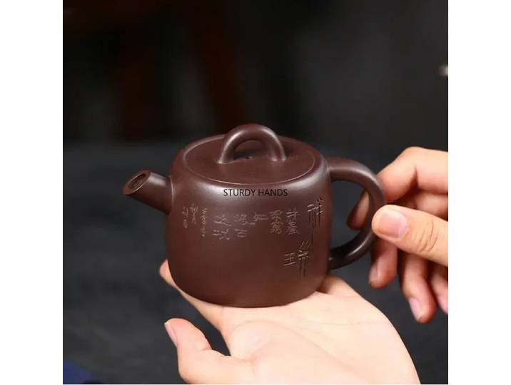 Théière en argile violette Yixing de 160ml, pot d'infusion de thé de beauté en argile violette ancienne minérale brute, service à thé Kung Fu chinois