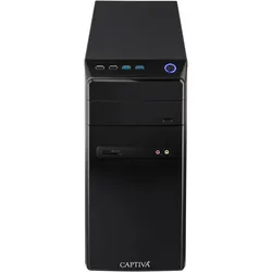 Captiva PC Business/Office R10-3528 (Ryzen 5 3400G/SSD 250GB/8GB/WLAN/ohne Betriebssystem) (250 GB, 8 GB, AMD Ryzen 5 3400G), PC, Schwarz