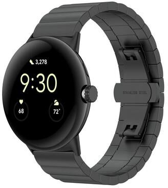 Everyday Crate Google Pixel Watch 4 3 2 1 41mm Stainless Steel Watch Band With Butterfly Buckle black