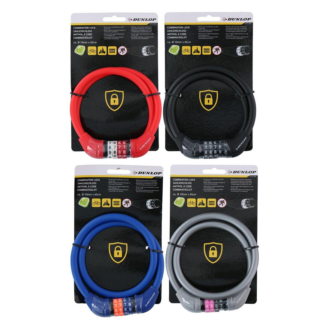 Dunlop Zahlenschloss (Farbe nach Zufall) 1 Stück (65 cm) (32949016)