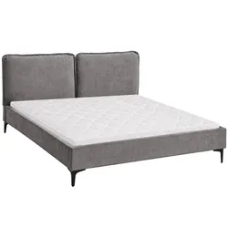 POLSTERBETT Sombra, Doppelbett 160x200 cm mit Schaumstoffmatratze 10 cm, Chenille-Stoff, Dunkelgrau