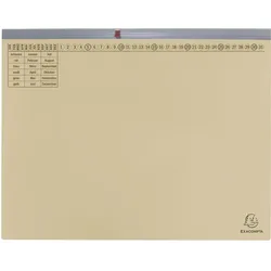 Exacompta, Mappe, 25 Hängehefter Exaflex Karton chamois 1 x kaufmännische Heftung (A4, 25x)