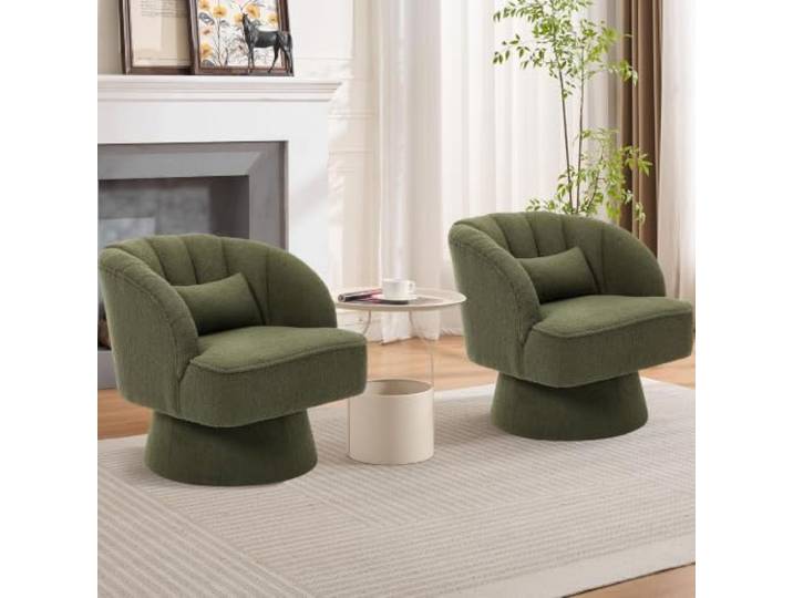 Drehsessel Samt 360°, Loungesessel Wohnzimmer Cocktailsessel Drehstuhl 360° Drehsessel im Tub-Design: Eleganter Samt, gestreifte Rückenlehne & dicke Polsterung für Wohnzimmer & Schminktisch.