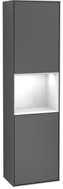 V&B; Armoire haute Finion 41,8x151,6cm, r, Rg g w Lac, Anthrac. m ; Villeroy & Boch (F470GFGK)