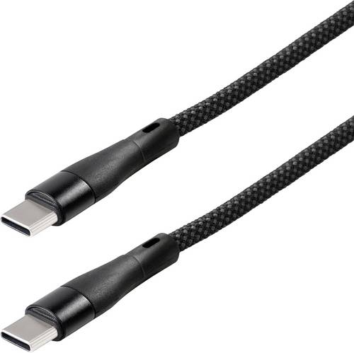 Maxtrack USB-Kabel USB 2.0 USB-C Stecker 1m Schwarz Spiralkabel, vergoldete Steckkontakte C532-1L