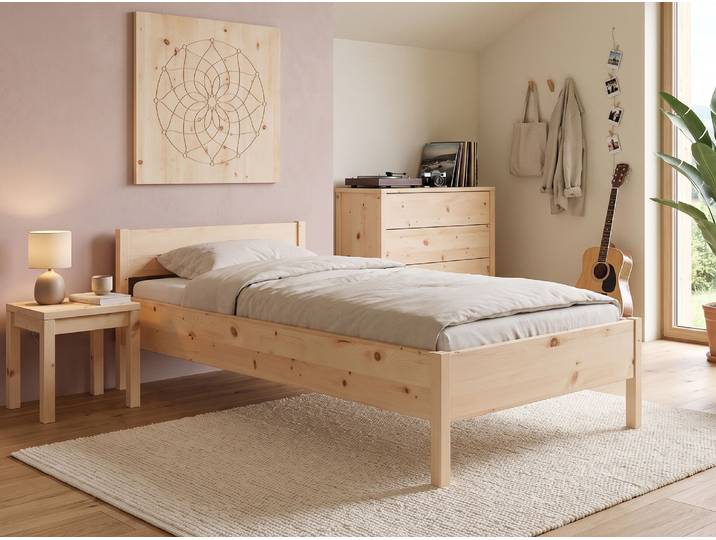 Kinder- und Jugendbett „Fiona“ Zirbe 100 x 190 cm Massivholz Zirbe