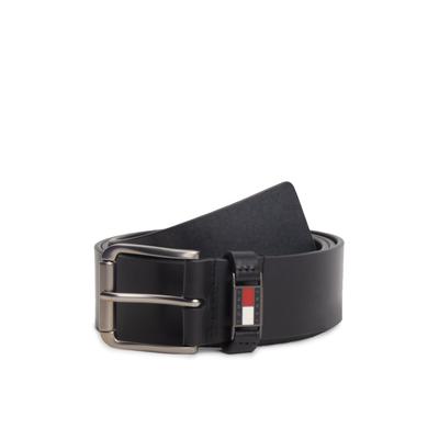 Ledergürtel TOMMY JEANS "TOMMY ROLLER", Herren, Gr. 105, schwarz, Büffelleder, unifarben, Gürtel Ledergürtel, Regular fit und größenverstellbar