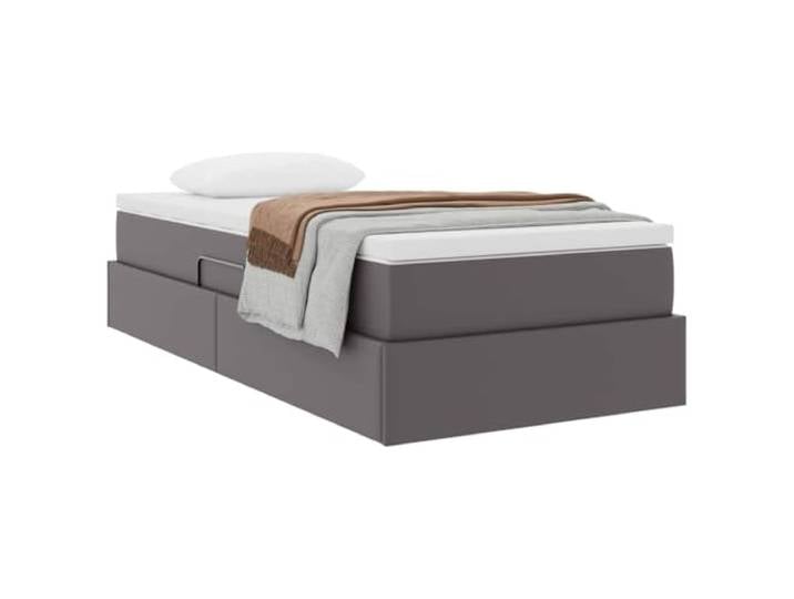 KTHLBRH Bett mit Stauraum, grau, 90 x 200 cm, mit Matratze Modernes Design, praktisch, platzsparend, perfekt für Schlafzimmer