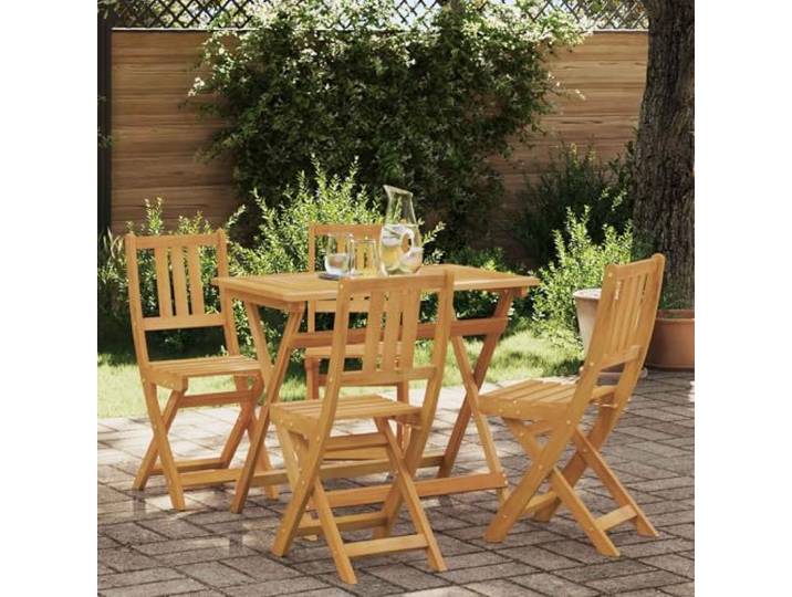 HPUYRFG Bistro-Stühle aus Massivem Akazienholz für Außen, Klappbar, Natur Naturholz Akazie, geölte Oberfläche, faltbares Design, manuell verstellbar, einfache Reinigung
