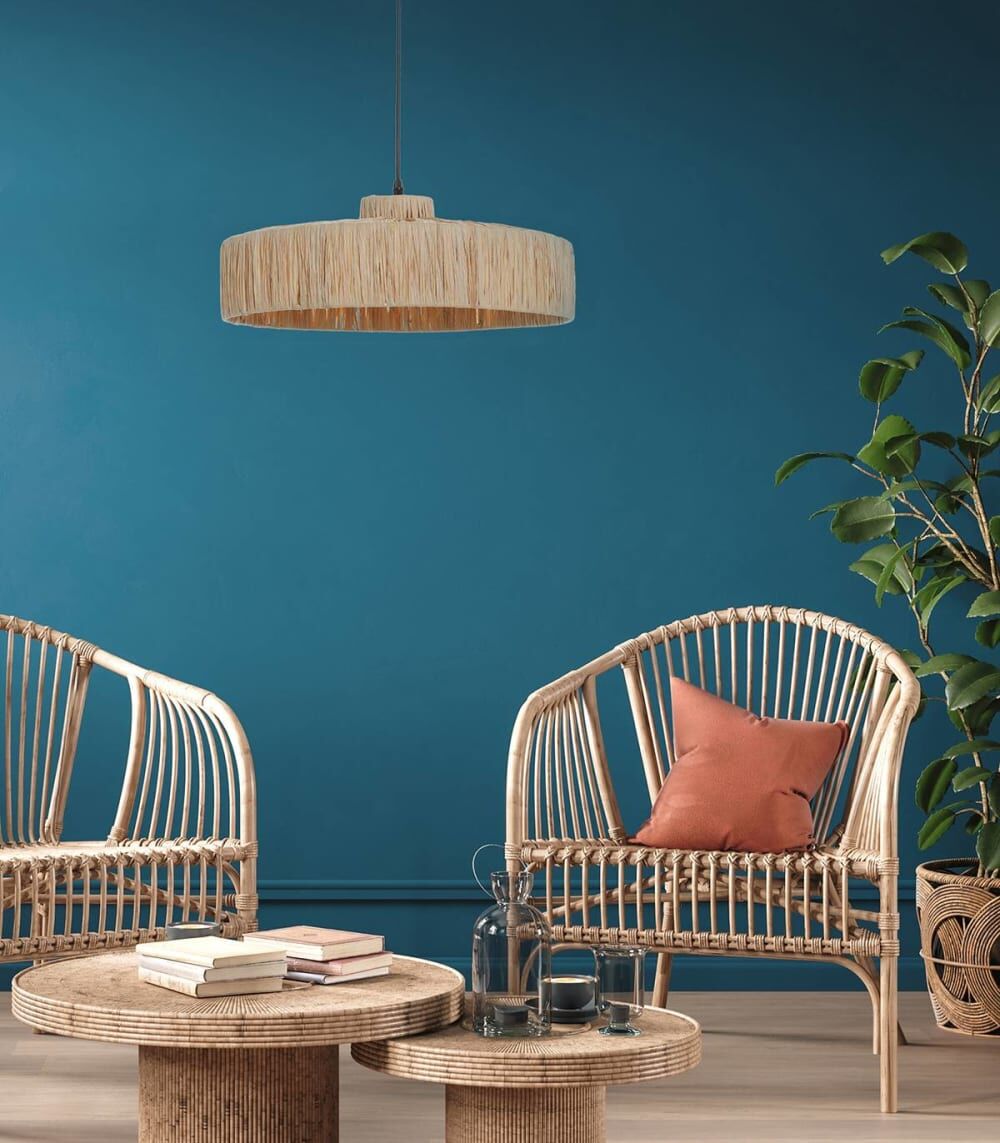 Lussiol Lighting Suspension en raphia naturel, d.45 cm Marron 45x15x45cm