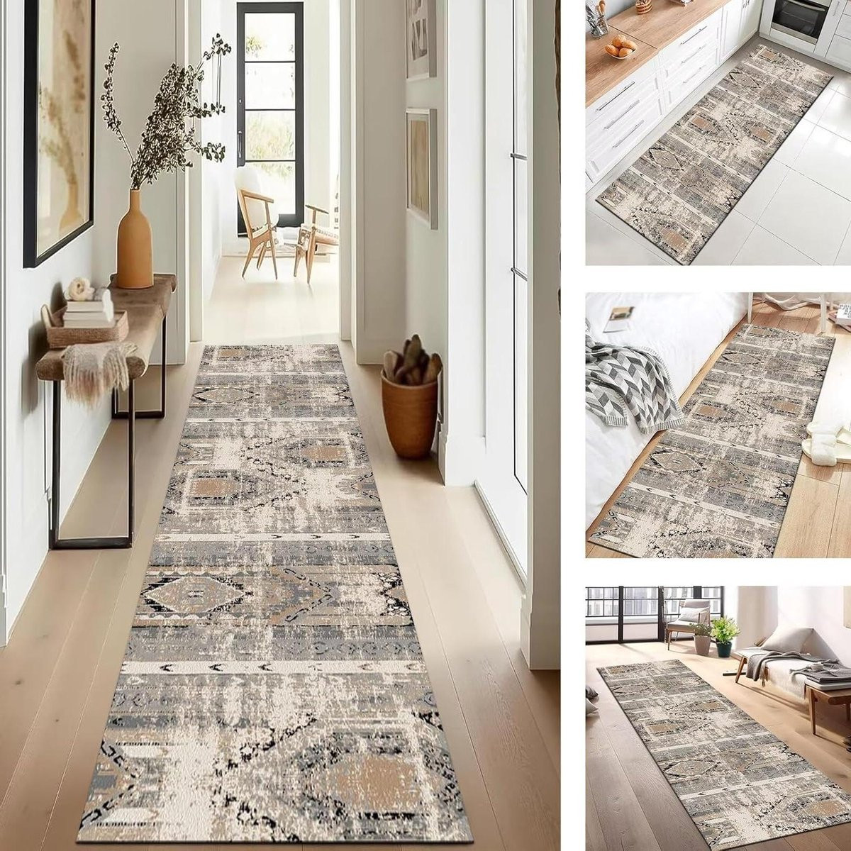 Antislip Keukentapijt Vloerkleed Beige Grijs - 40 x 60 cm