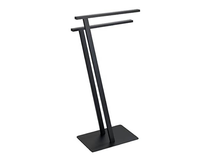 WENKO Porte-Serviettes Lirio\, Porte-Serviettes disposé isolément\, Porte-vêtements\, en Acier Verni\, 20 x 76\,5 x 40 cm\, Noir Mat