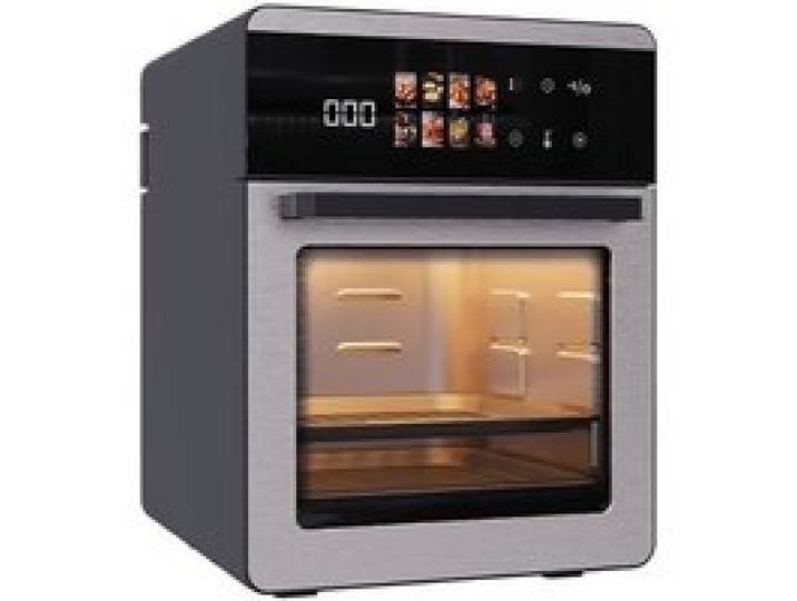 Friteuse à air chaud électrique grande capacité avec fonctionnalités de cuisson intelligentes et visibilité sur la cuisson.
